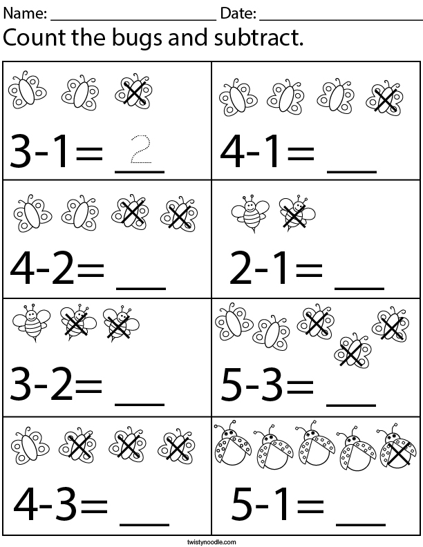 count-the-bugs-and-subtract-math-worksheet-twisty-noodle